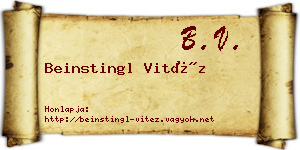 Beinstingl Vitéz névjegykártya